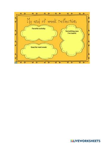 My end of the week reflection