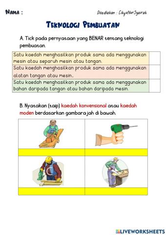 Teknologi Pembuatan - Cikgu Nur Syairah