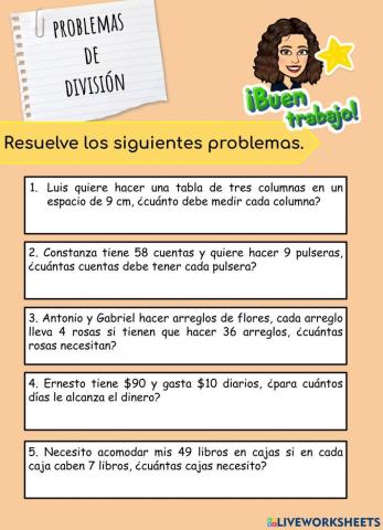 Problemas de división