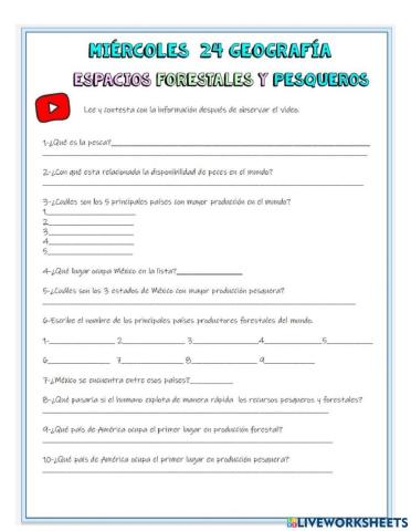 Miércoles 24 marzo geografía