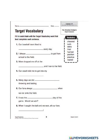 Vocabulary Lesson 17