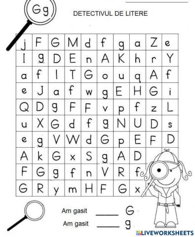 Detectivul de litere - G