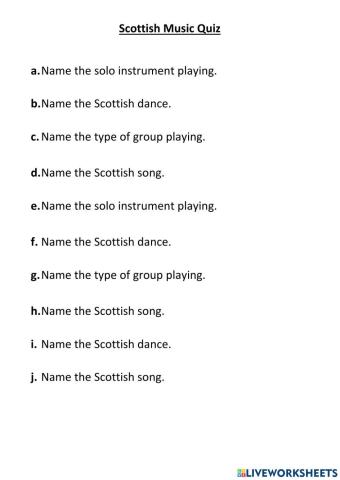 Scottish Music Quiz