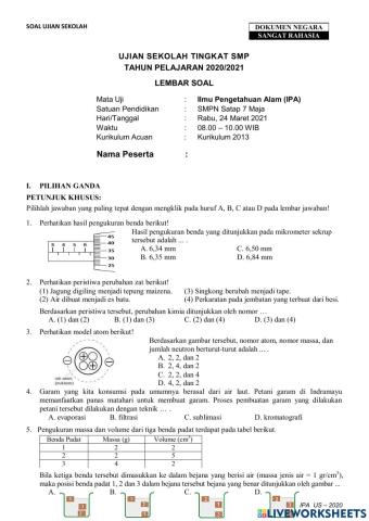 Soal us smpn satap 7 maja 2020-2021