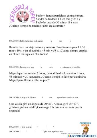 Poblemas suma de tiempo