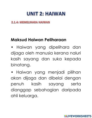 Unit 2 haiwan