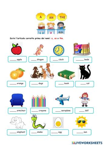 Articles: a, an, the