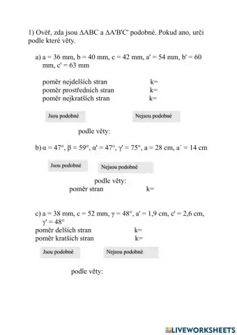 Podobnost trojúhelníku