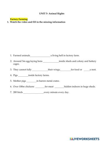 Unit 5-Factory farming