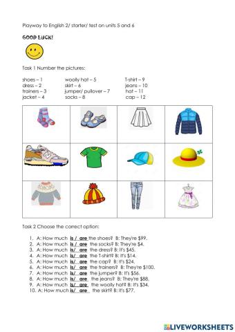 Playway to English 2 test on units 5 and 6