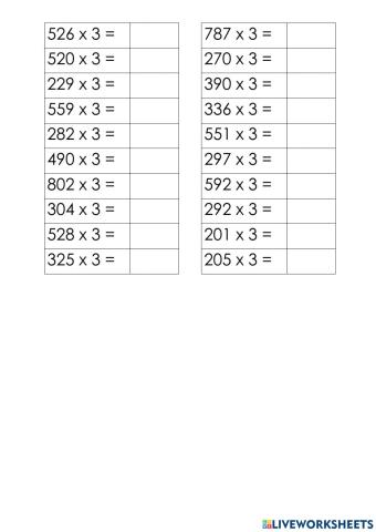 Умножение трехзначного числа на 3