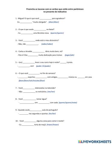 Presente do indicativo