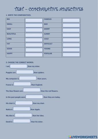 Comparative adjectives