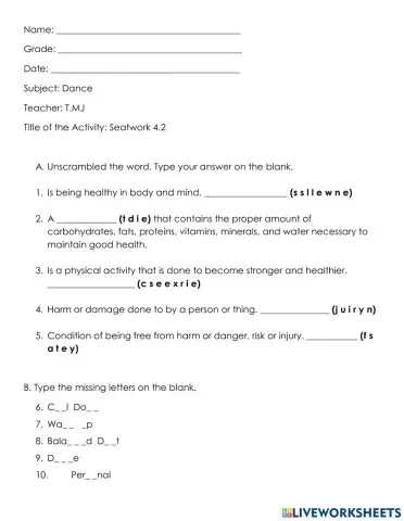 Dance and Personal Wellness