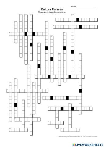 Crucigrama Cultura Paracas