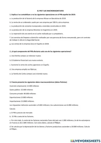 EL PIB Y LAS MACROMAGNITUDES