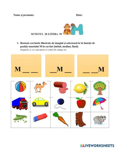 Sunetul și litera M