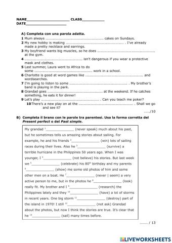 Used to, past simple, present perfect, future