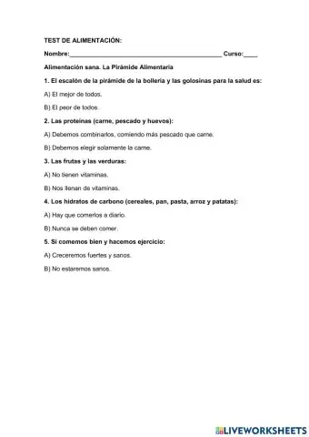 Alimentación sana. la pirámide alimentaria.