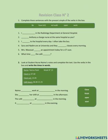 Revision present simple