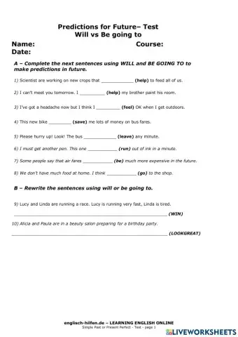 Future will vs Be going to