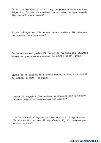 Problemes matematics