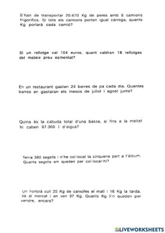 Problemes matematics