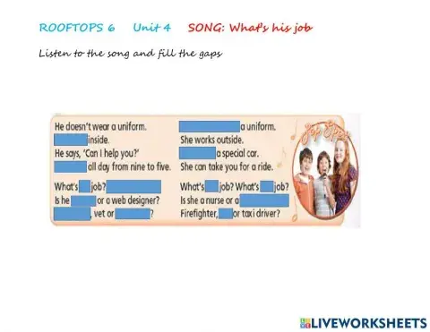 Song: What's his job? Tiger 4 Unit 4