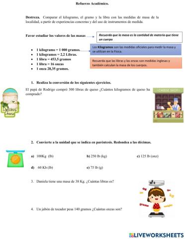 Conversión de medidas Kilogramos a libras y onzas