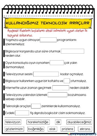 Kullandığımız Teknolojik Araçlar