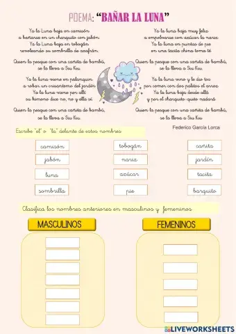 NOMBRES MASCULINOS Y FEMENINOS