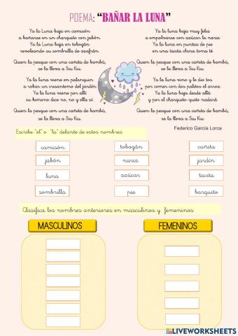 NOMBRES MASCULINOS Y FEMENINOS