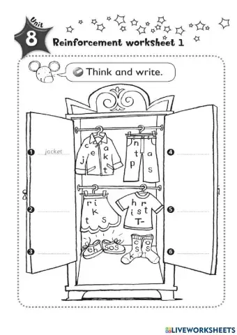 Reinformcement workshee 1 - clothes