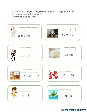 Refuerzo letras s, m