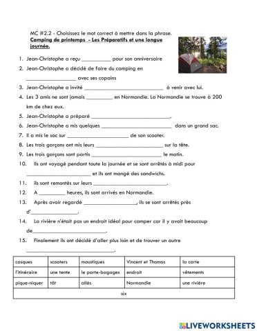 Camping de Printemps - Parties A et B