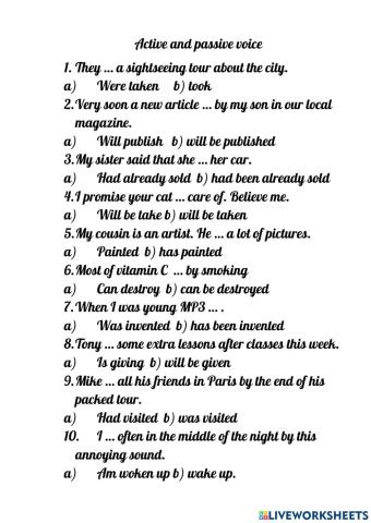 Active and passive voice