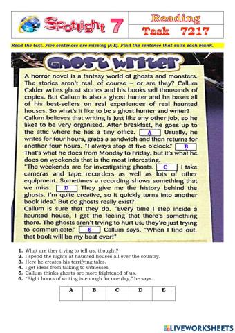 Spotlight 7 Task 7217