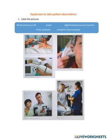 Equipment to take patients observations
