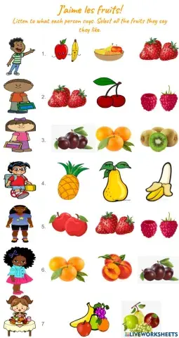 J'aime les Fruits-listening