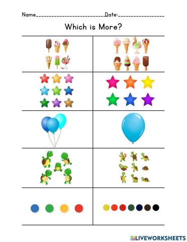 More-Less Worksheet