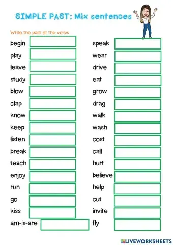 Simple past regular and irregular verbs