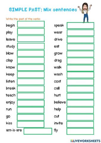 Simple past regular and irregular verbs