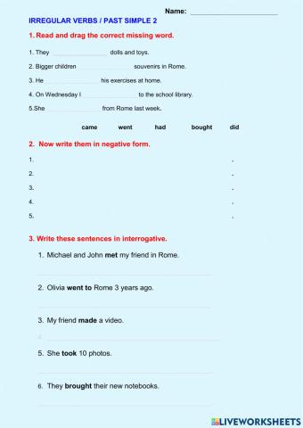 Past simple - Part 2.1