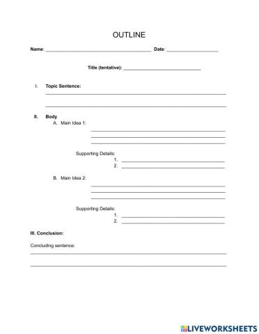 Outline Informative Paragraph