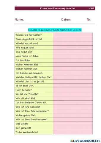Frases sencillas (Aussprache) 04