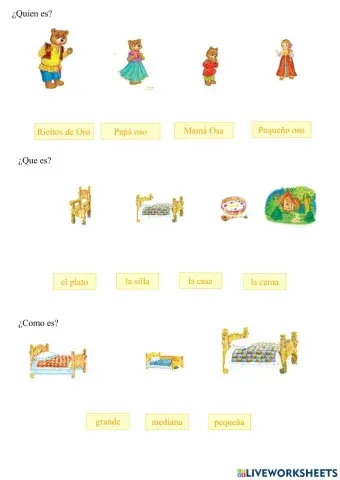 Cuento Ricitos de Oro y Tres Osos