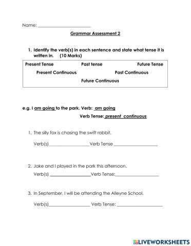 Grammar Assessment 2