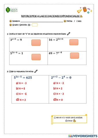 Ecuaciones exponenciales