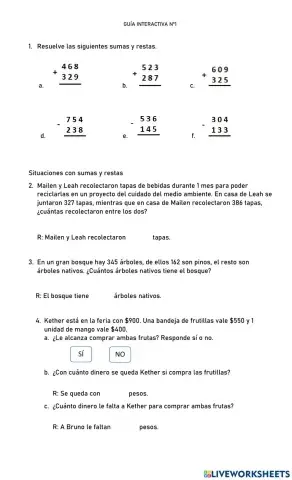 Adición y sustracción