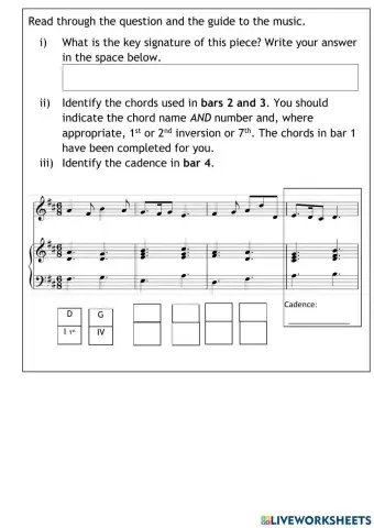 AH Music Idenitfy Chords and Cadences